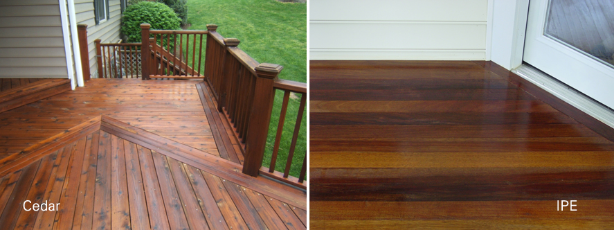 Beautiful Brazilian walnut, IPE deck and Stained cedar deck