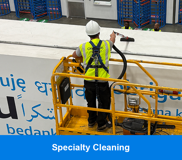 Specialty cleaning in industrial warehouse in Maryland