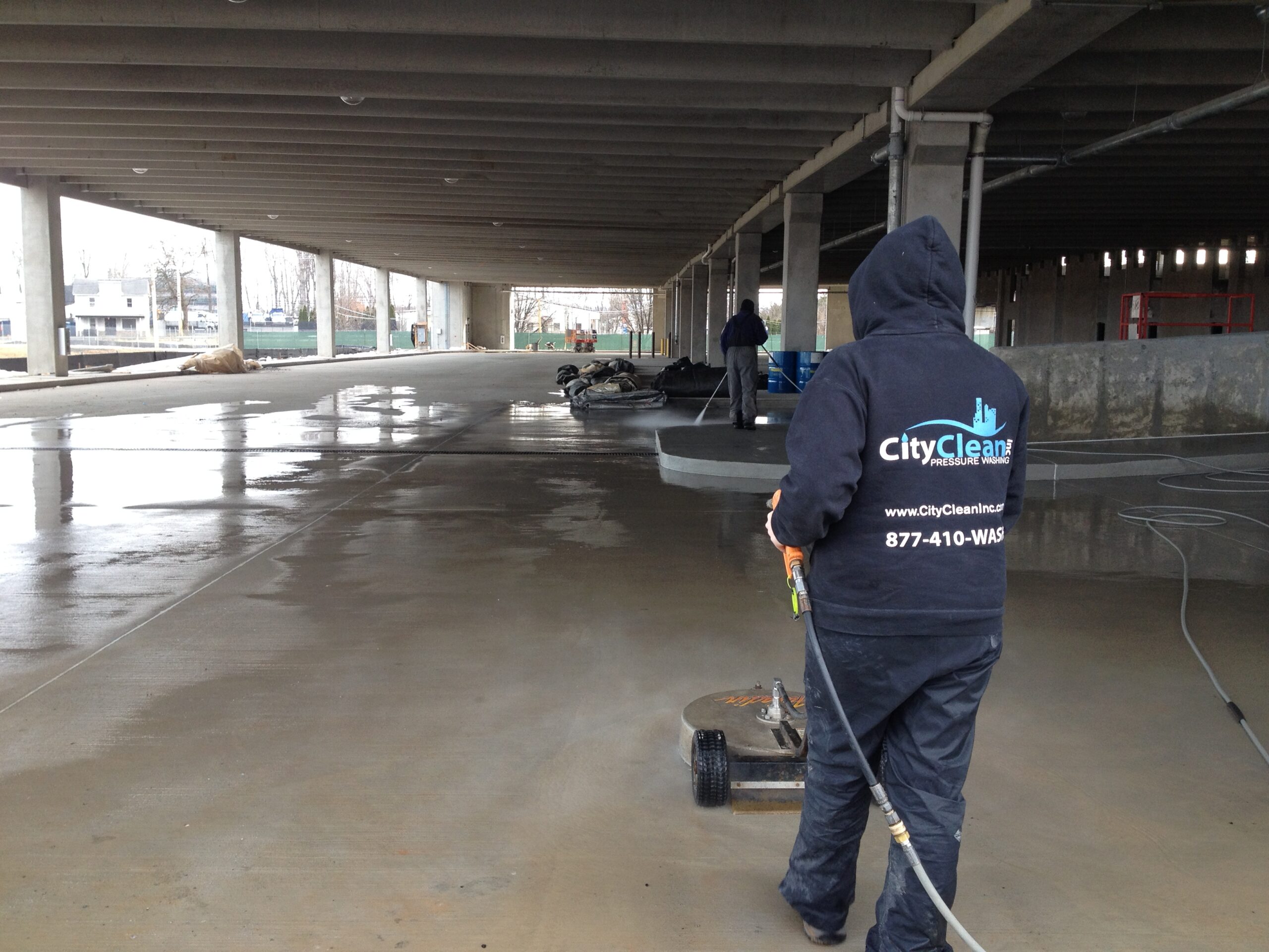 Parking Garage Cleaning Before